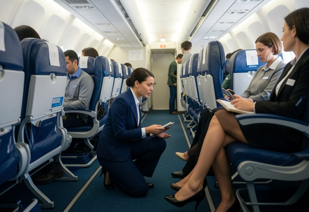 delta passenger legroom flight attendant response